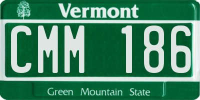 VT license plate CMM186