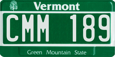 VT license plate CMM189