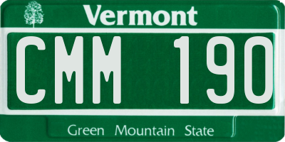 VT license plate CMM190