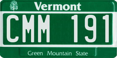 VT license plate CMM191