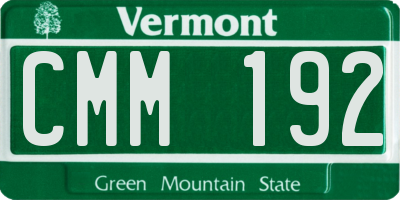 VT license plate CMM192