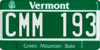 VT license plate CMM193