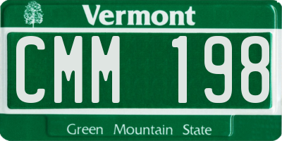 VT license plate CMM198