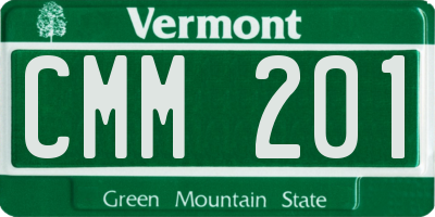 VT license plate CMM201