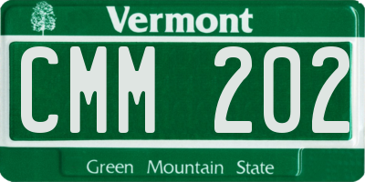 VT license plate CMM202
