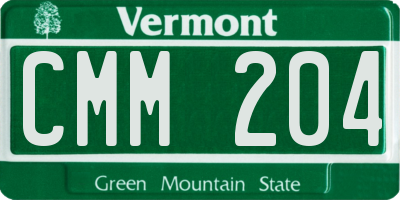 VT license plate CMM204