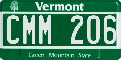 VT license plate CMM206