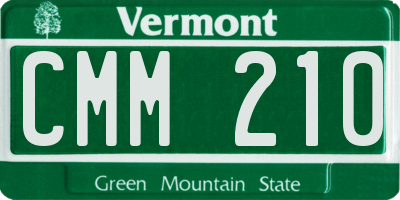VT license plate CMM210