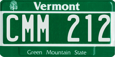 VT license plate CMM212