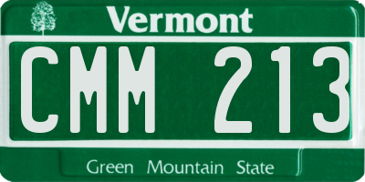 VT license plate CMM213