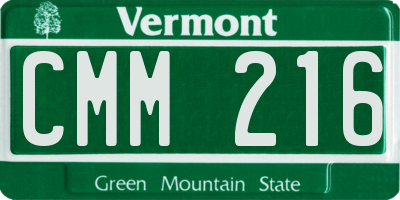 VT license plate CMM216