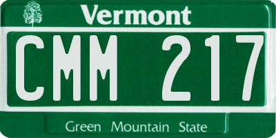 VT license plate CMM217
