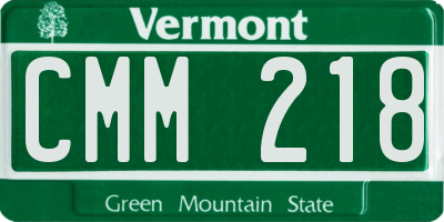 VT license plate CMM218
