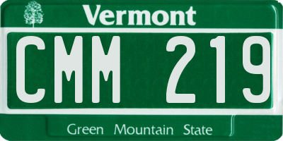 VT license plate CMM219