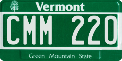 VT license plate CMM220
