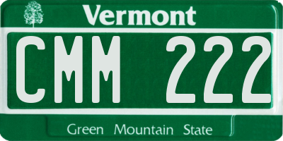 VT license plate CMM222