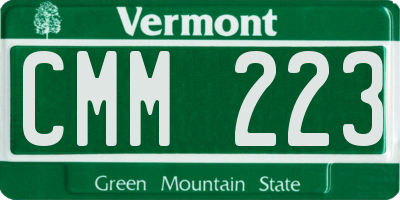 VT license plate CMM223