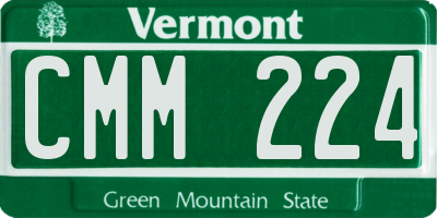 VT license plate CMM224