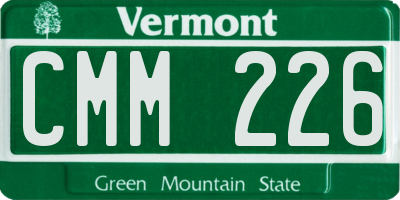 VT license plate CMM226