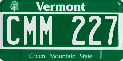 VT license plate CMM227