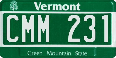 VT license plate CMM231