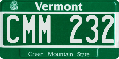 VT license plate CMM232