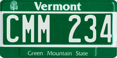 VT license plate CMM234