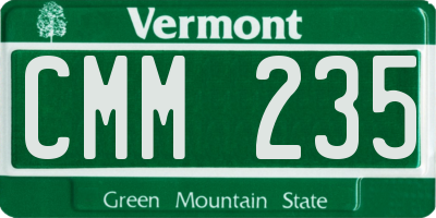 VT license plate CMM235