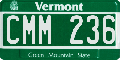 VT license plate CMM236