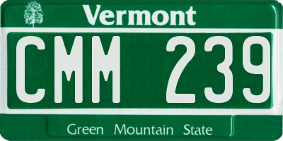 VT license plate CMM239