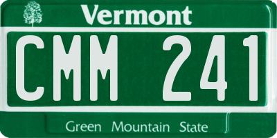 VT license plate CMM241