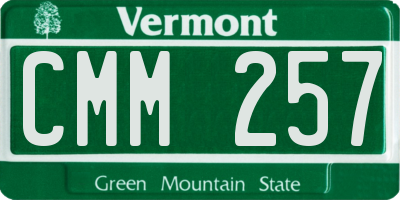 VT license plate CMM257
