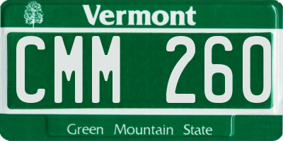 VT license plate CMM260