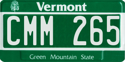 VT license plate CMM265