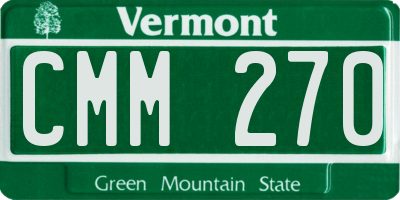 VT license plate CMM270