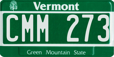 VT license plate CMM273