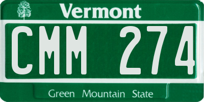 VT license plate CMM274