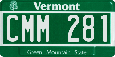 VT license plate CMM281