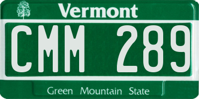 VT license plate CMM289