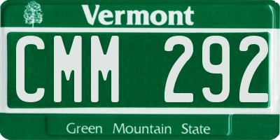 VT license plate CMM292