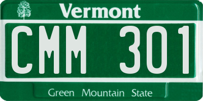 VT license plate CMM301