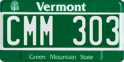 VT license plate CMM303