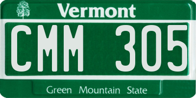 VT license plate CMM305