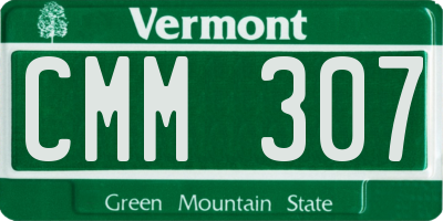 VT license plate CMM307