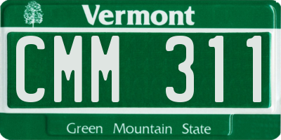 VT license plate CMM311