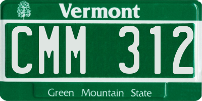 VT license plate CMM312