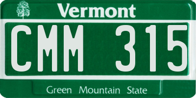 VT license plate CMM315
