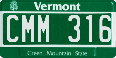 VT license plate CMM316