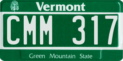 VT license plate CMM317