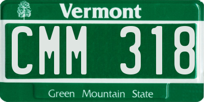 VT license plate CMM318
